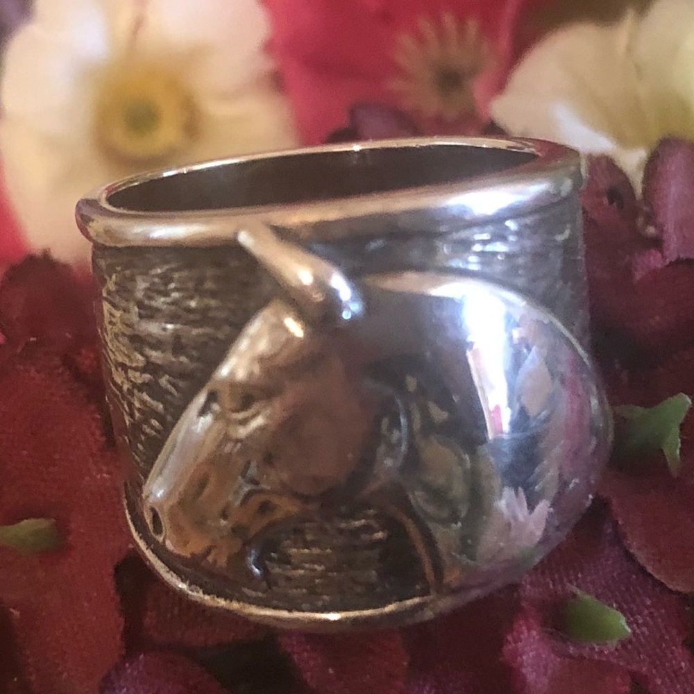 Rare Vintage Silpada Sterling Silver Equestrian Horse Head Ring R1460 Size 6 - Picture 4 of 12